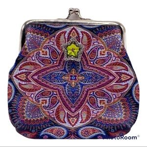Blue & Red Paisley Snap Jewelry Change Purse & 18mm Multicolored Star Snap!